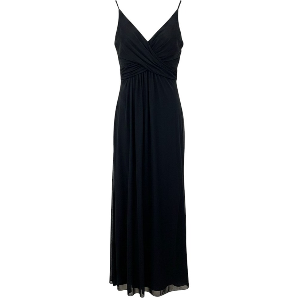 NWT Azazie Maxi Dress 14 Black Chiffon Classic Formal Gown Event Wedding Guest